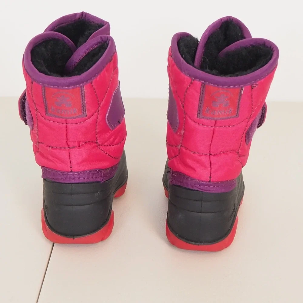 Kamik Snowbug‎ 5 Toddler Girls Boots Sz 5 Made in Canada Fur Lined Insulated